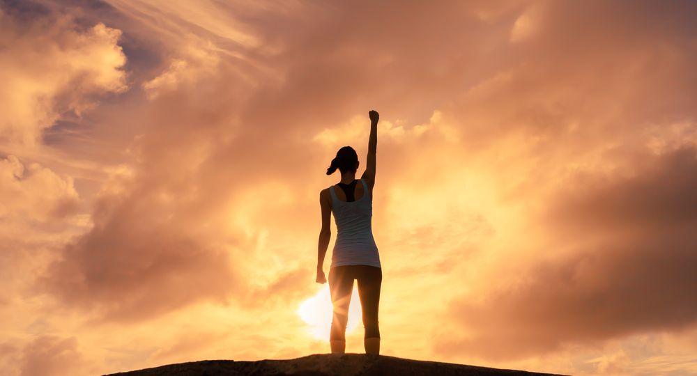 Feeling,Motivated.,Woman,Power,,Success,,And,Victory,Concept.